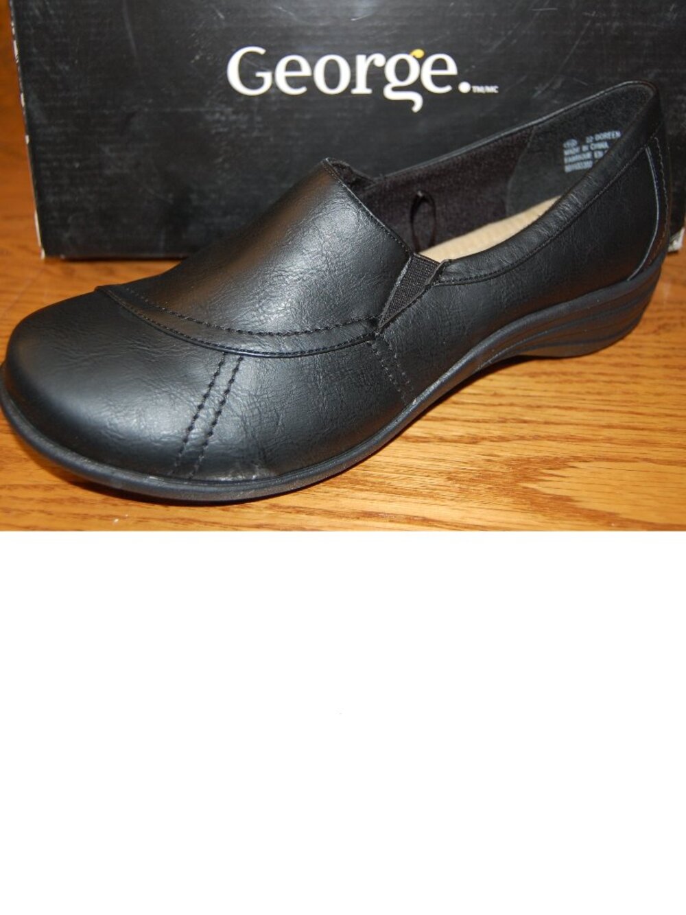 New George Doreen Black Memory Foam Lightweight Work Shoes Size 10.